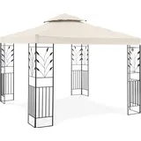 Uniprodo - UNI_PERGOLA_3X3B Gartenpavillon Rankenmotiv Pavillon Festzelt Partyzelt Metall 3x3m beige