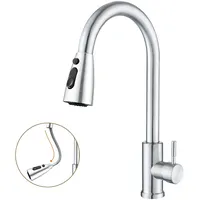 SURFOU Wasserhahn Küche Ausziehbar Schlauch Edelstahl Silber