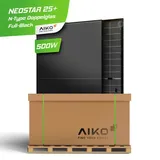 AIKO Solar 500W Glas-Glas Full Black Solarmodul – Neostar 2S+ N-Type ABC A-MAH60Db - Palette