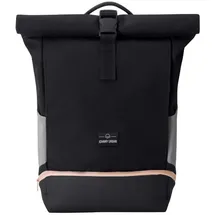 Johnny Urban Rucksack Damen Schwarz Rosa - Allen Medium Rolltop Mit Laptopfach für Uni Fahrrad Business - 15L - Nachhaltig - Wasserabweisend