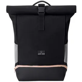 Johnny Urban Rucksack Damen Schwarz Rosa - Allen Medium Rolltop Mit Laptopfach für Uni Fahrrad Business - 15L - Nachhaltig - Wasserabweisend