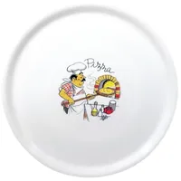 Gastronoble Saturnia Napoli Pizzateller - 31cm - 12 Teller - mit "Koch"-Verzierung