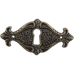 Siro Schlüsselschild Faial, 78x38mm - Schlüsselblech antik für Bartschlüssel, Zinkdruckguss altmessing brüniert