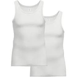 Unterhemd AMMANN "Unterhemd Doppelripp Unterhemden 2er Pack 2er Pack", Herren, Gr. XL, N-Gr, weiß, Obermaterial: 100% Baumwolle CO., Unterhemden Unterhemd