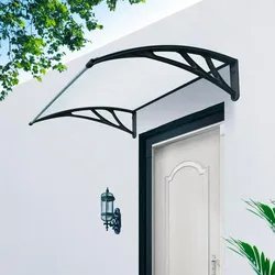 Wasabi - Vordach für Haustür 150x80 cm – 5,2 mm Polycarbonat – PVC Halterungen Anthrazit – Einfache Montage