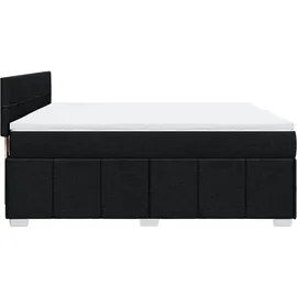 vidaXL Boxspringbett mit Matratze Schwarz 180x200 cm Stoff