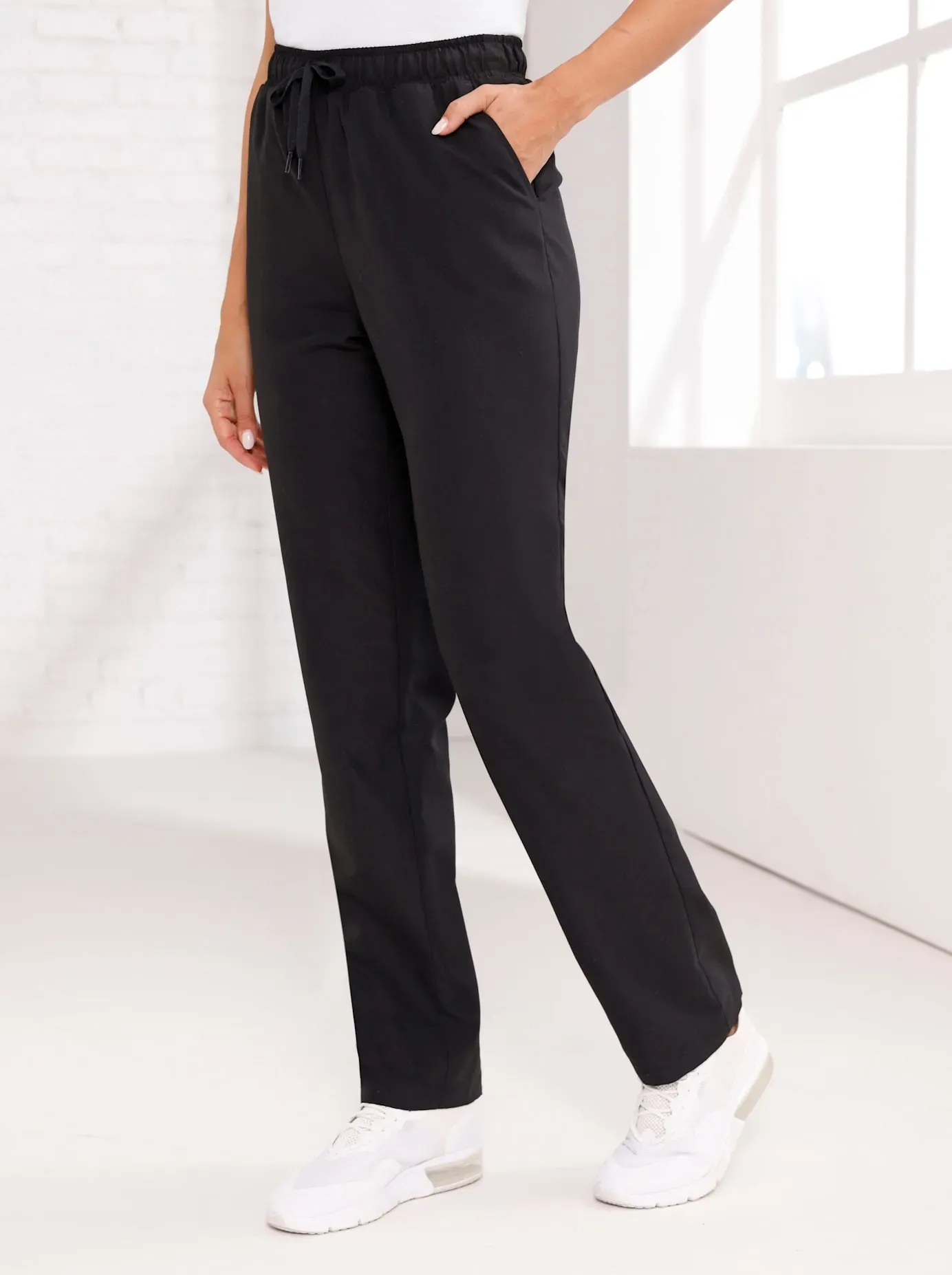 Schlupfhose, Damen, Gr. 21, Kurzgrößen, schwarz, 100% Polyester, unifarben, Hosen Schlupfhose