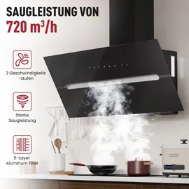 Levivo Kopffreihaube 90 cm Schwarz