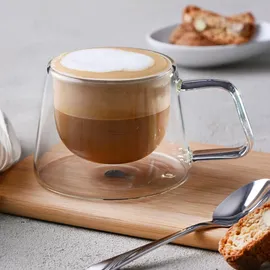 Gräwe Doppelwandige-Thermogläser mit Griff Glas 0,2 l 2er Set