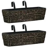vidaXL Blumenkasten 2 Stk. Wasserhyazinthe Braun