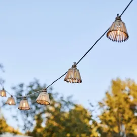 Lumisky Lichterkette Solar 13 m spritzwassergeschützt beige