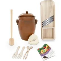 K&K Keramik Gärtopf-Set 7,0 Liter [Form 2] mit umfangreichem Zubehör