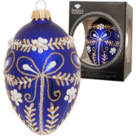 Krebs Glas Lauscha Baumschmuck Ei Im Schleifendesign Blau 10cm