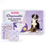 MICOOYO Einweg Hundewindeln für Hündinnen, Hundewindeln mit Einstellbare Schwanzöffnung, Windeln für Hündinnen Katzen Weiblich mit Nässeindikator(L, 20 Stück)
