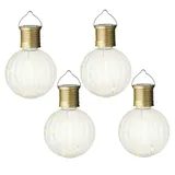 MARELIDA LED Solar Glühbirne Kugelleuchte für Garten Terrasse Balkon 4er Set