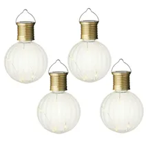 MARELIDA LED Solar Glühbirne Kugelleuchte für Garten Terrasse Balkon 4er Set