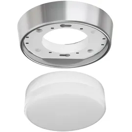 ledscom.de GX53 Lampen-Fassung INEL chrom matt rund 90mm Ø inkl. LED Lampe 4,05W 372lm warm-weiß