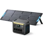 Anker SOLIX C1000 Set Tragbare Powerstation mit 200W Solarpanel, LiFePO4 Akku, 1800W Solargenerator, 4230V Steckdosen mit max. 2400W Leistung, LFP Powerstation für Outdoor, Camping und Stromreserve