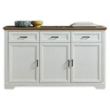 Die Möbelfundgrube Sideboard Jasmin 166 x 102 x 48 cm Weiß / Braun