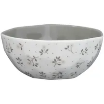 GREENGATE Müslischale Elements Eileen Weiß Grau mit Blumen Porzellan