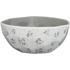 GREENGATE Müslischale Elements Eileen Weiß Grau mit Blumen Porzellan