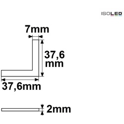 ISOLED Zubehör für Profil DIVE24 (FLAT) / SURF24 (FLAT) - Eckverbinder 90°, 4er Set ISO-114381