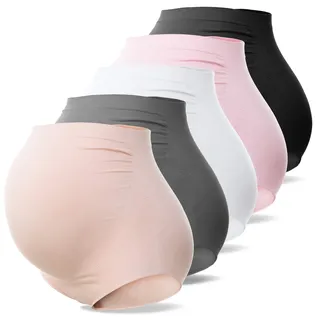 SUNNYBUY Damen Umstandsmode Hohe Taille Unterwäsche Schwangerschaft Nahtlos Weich Hipster Panties Over Bump