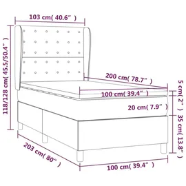 vidaXL Boxspringbett 100 x 200 cm Schwarz