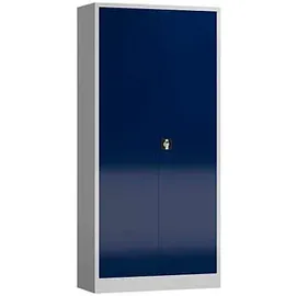 Classix Stahlschrank X-530361 enzianblau, lichtgrau 92,0 x 60,0 x 194,5 cm, aufgebaut