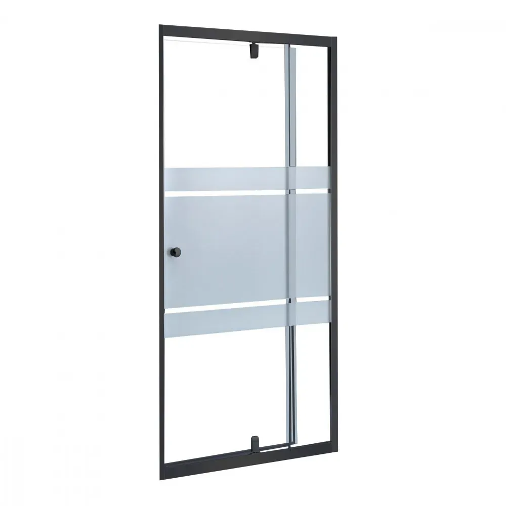 Flexi-S verstellbare Duschtür 76-91x185 cm schwarz