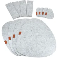 Mambocat 12tlg Alois Tisch-Set hellgrau aus Filz für 4 Personen - 641-120
