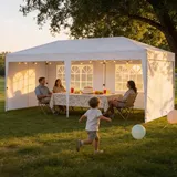 ACXIN Pavillon 3x6 m faltbar wasserdicht UV-Schutz mit 6 Seitenwänden (Fenster & Reißverschluss), vielseitiges Party- & Garten-Zelt inkl. Tasche ... - Weiß
