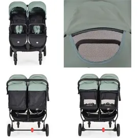 Cangaroo Zwillingskinderwagen 2Gether, Fußabdeckungen, Aluminiumrahmen, faltbar grün