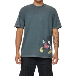 RE:COVERED X Disney Marching Mickey Relaxed Herren T-Shirt mit Mickey-Marching-Print Baumwoll-Shirt MMDIS2685 Grau - L