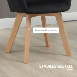 Homcom Esszimmerstuhl Samt schwarz 2er Set