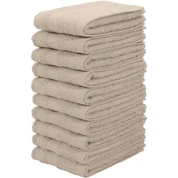 Waschlappen MY HOME "Vanessa", beige (creme), B:30cm L:30cm, Walkfrottee, Waschlappen, Handtücher mit Bordüre, 100% Baumwolle, einfarbig, weich