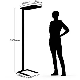 ARCCHIO LED Bürostehleuchten Nelus dimmbar, Bewegungsmelder in Alu aus Aluminium 1-flammig Arbeitszimmerleuchte