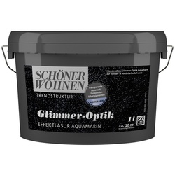 SCHÖNER WOHNEN FARBE Effektlasur »Trendstruktur«, in Glimmer-Optik, aquamarin, 1 l - blau