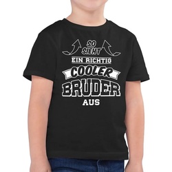 Shirtracer T-Shirt So sieht ein richtig cooler Bruder aus Pfeile Bruder schwarz 152 (12/13 Jahre)
