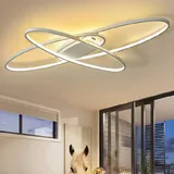 keepgogo Deckenlampe Modern, 40W Led Deckenleuchte, Weiß Kreatives 3-Ringe Design Deckenlampen, Stufenlos Dimmbar, Deckenbeleuchtung für Wohnzimmer, - Weiß