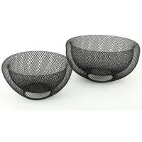 Levandeo 2tlg.Schalenset 2er Set Metall 3D Effekt schwarz 24cm