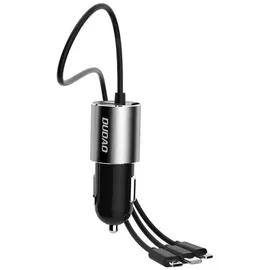 DUDAO R5Pro 3-in-1 USB KFZ-Ladegerät 3,4 A mit integriertem Kabel Schwarz