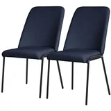 ML-DESIGN Polsterstuhl Esszimmerstühle mit Rückenlehne moderne Design Lounge Küchenstühle (2 St), Esstischstühle 2er Set Dunkelblau Küchenstuhl Polyester bis 120 kg blau