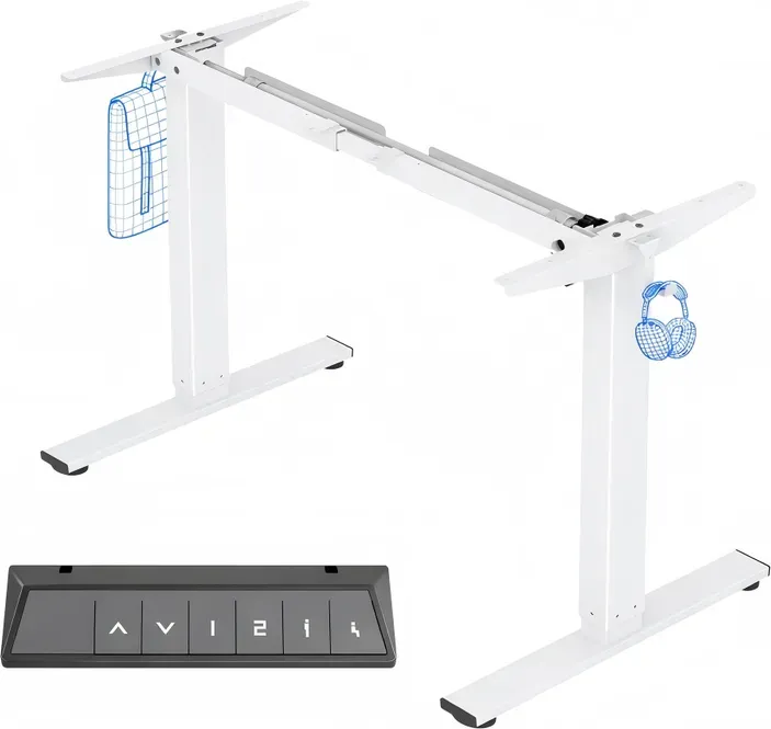 FlexiSpot höhenverstellbares Tischgestell mit 2 Haken, Höhenmemoryfunktion und LED-Höhenanzeige, elektrisch höhenverstellbare Tischbeine (Schwarz)