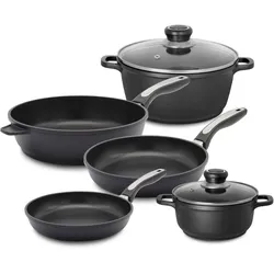 Topf-Set KRÜGER "Delta", schwarz, Töpfe, für Induktions-Kochfelder geeignet
