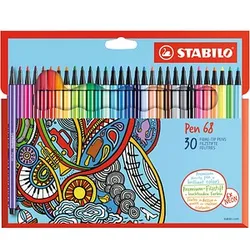 STABILO Pen 68 Filzstifte farbsortiert, 30 St.