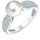 VALERO PEARLS Ring aus Sterling Silber mit Zirkonia Süßwasser-Zuchtperle in silber | Gr.: 62