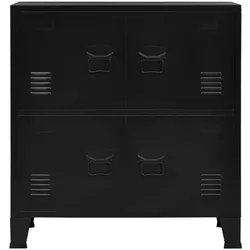 vidaXL Lagerschrank Industrial Schwarz 75x40x80 cm Stahl