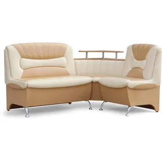 RODNIK Eckbank Arabika Essecke Sitzbank Beige Kunstleder inkl. Ablage und Stauraum