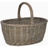 UNUS Weidenkorb Picknickkorb Einkaufskorb Henkelkorb 36x16x26cm(LxHxB) grau